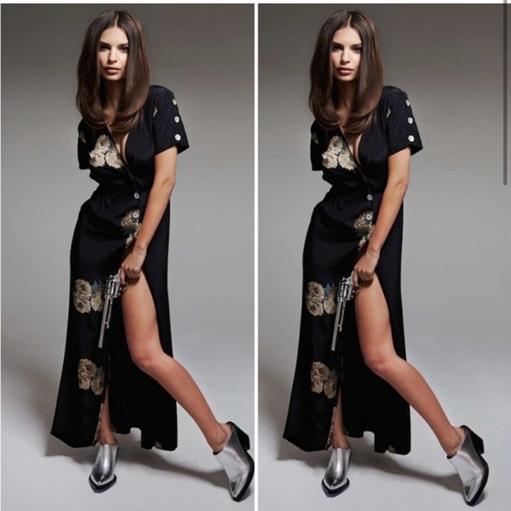 Stone Cold Fox Rare Silk Button-Down Dress